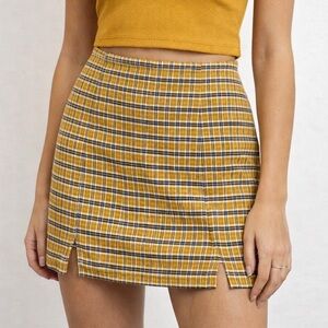 J. Galt Mustard Plaid Mini Skirt